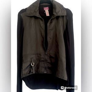 Nylon & Knit Black Sweater !